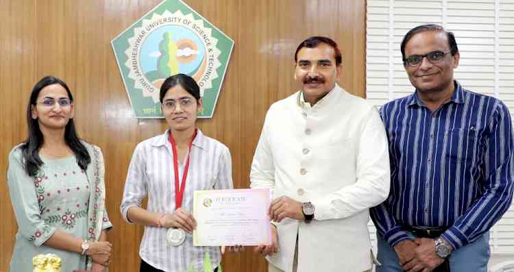 नेशनल क्वालिटी ओलंपियाड में देश भर मे दूसरे स्थान पर रही जीजेयू की सोमा