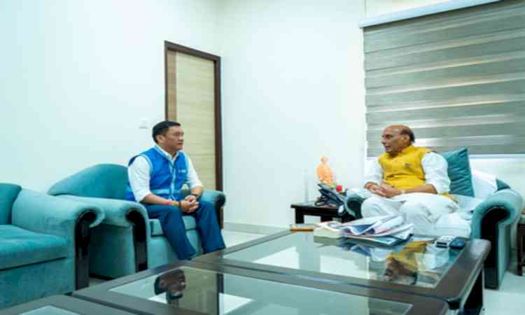 Arunachal CM Khandu meets Rajnath Singh, seeks boost to border infra