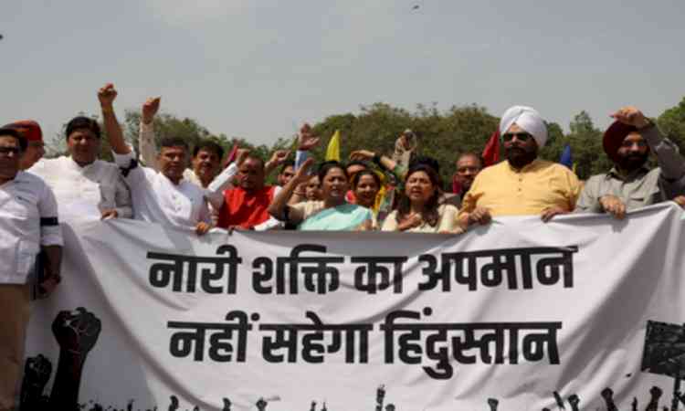 CM Rekha Gupta leads BJP protest in Delhi Assembly over Women’s Reservation Bill