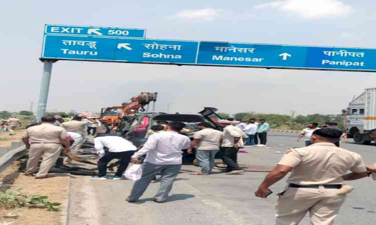 5 UP cops killed in accident on KMP Expressway in Haryana’s Nuh district