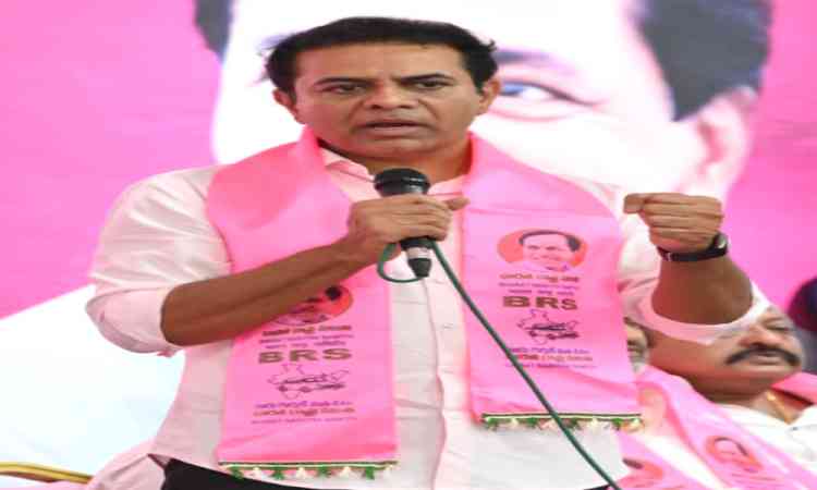 T'gana slipping back into agrarian crisis under Cong rule, claims KTR