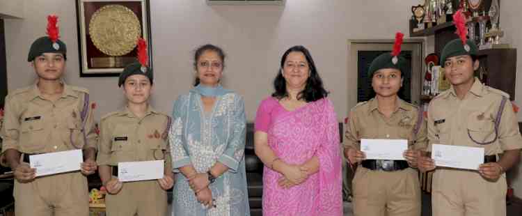 Four NCC Cadets of PCM S.D. College for Women Honoured with DG NCC Cadet Welfare Scholarship
