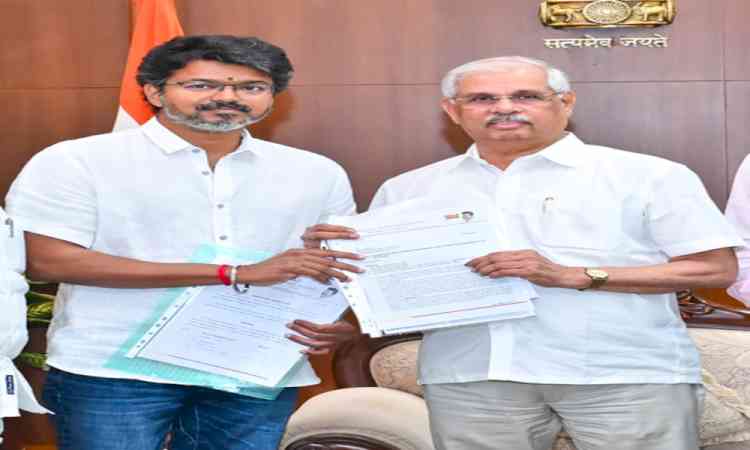 Vijay stakes claim to form govt in Tamil Nadu after securing majority support