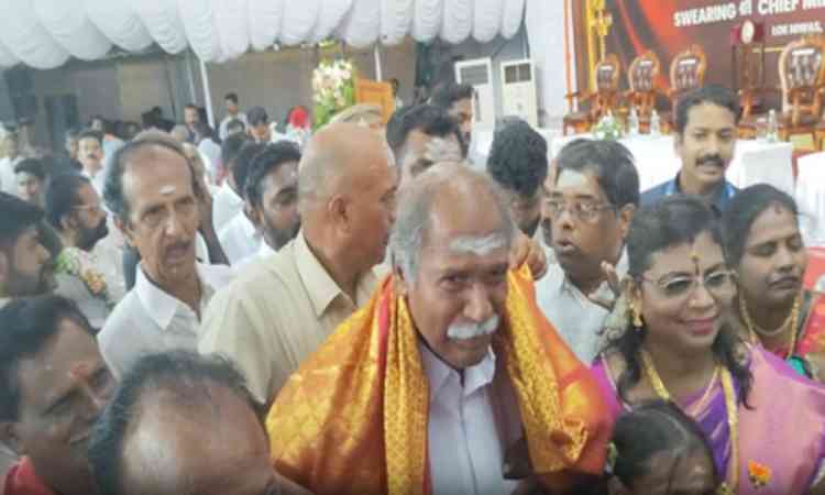 Rangaswamy sworn in as Puducherry CM for 5th time; NDA govt takes charge