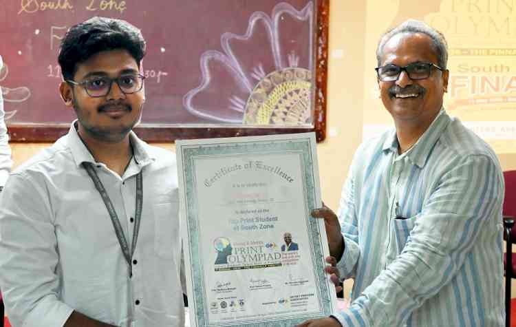 Saranadithya D Emerges as Top Print Student of South Zone