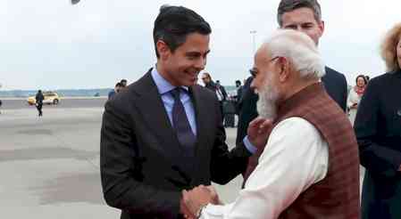 Netherlands PM Rob Jetten sees off PM Modi at airport, as he emplanes for Sweden