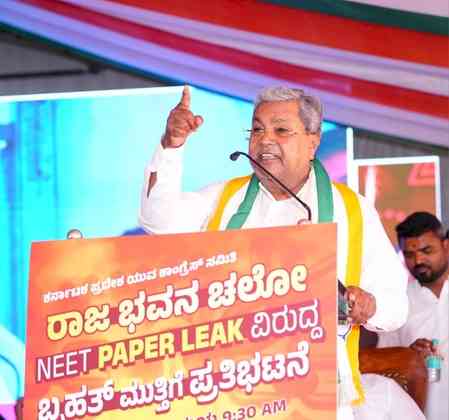 K'taka Cong protests over NEET leaks; CM Siddaramaiah criticizes Centre, demands Pradhan’s resignation