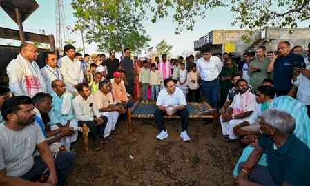 Rajasthan CM holds chaupal under peepal tree in village, resolves public grievances on the spot
