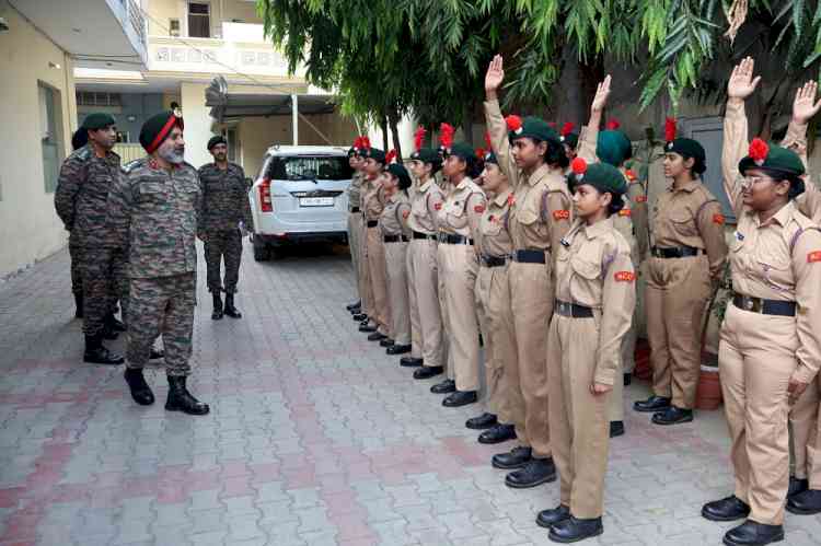ADM inspection of 3 Punjab Girls Bn NCC, Ludhiana by Brig PS Cheema, SM, VSM, GP CDR NCC GP HQ Ludhiana