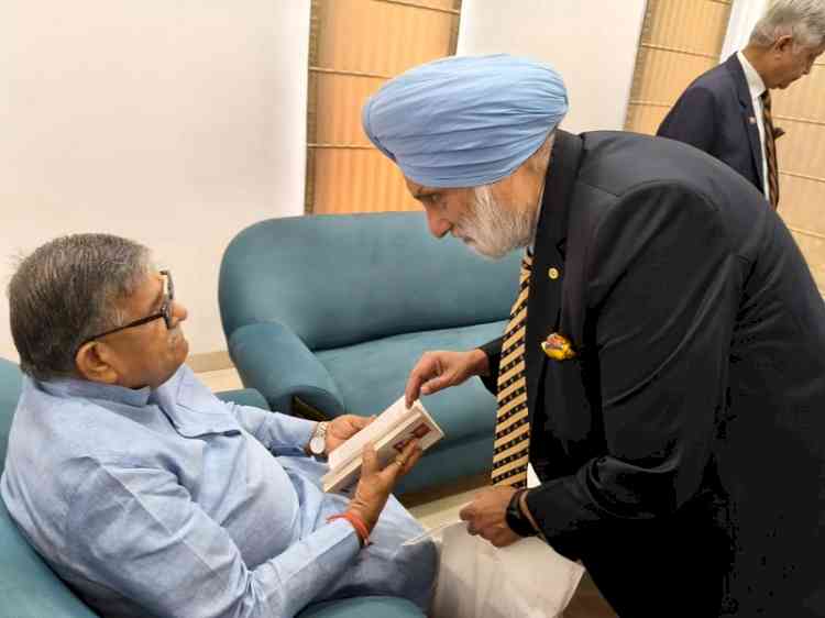 A book on unsung hero of India's freedom struggle Dr Thakar Singh Ikolaha presented to Governor Punjab