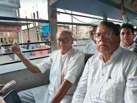 NEET paper leak: Digvijaya Singh, other Congress leaders detained during protest in Bhopal 