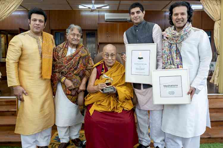 Dalai Lama Formally Presented Grammy Award at Dharamshala Residence