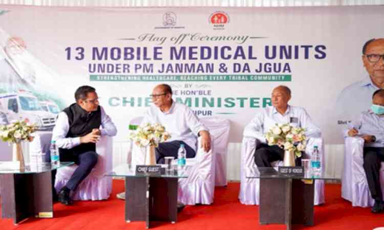 Manipur CM flags off 13 mobile medical units to strengthen healthcare in remote hill areas