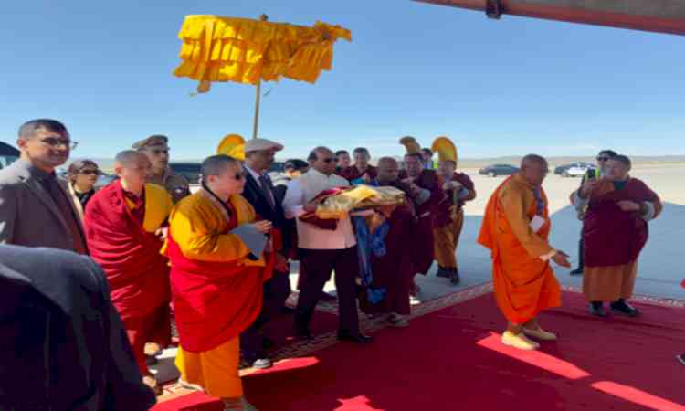 Indian delegation brings back holy relics of Lord Buddha's disciples from Mongolia