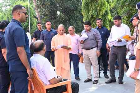 UP CM holds Janata darshan at Gorakhnath Temple, listens to grievances of 200 people
