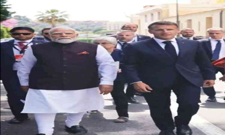 French President shares glimpse of PM Modi's visit with popular Bollywood soundtrack