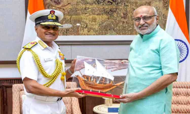 Navy Chief Admiral Krishna Swaminathan meets Vice President CP Radhakrishnan