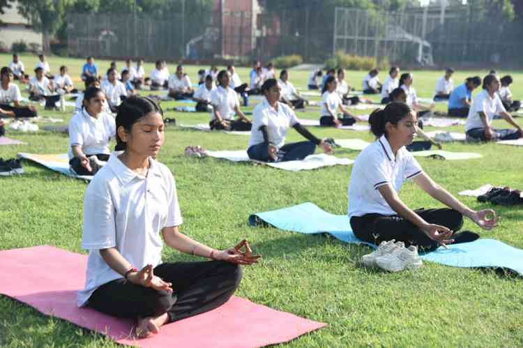 460 NCC Cadets Participate in Yoga Day Sessions Organized by 3 Punjab Girls Battalion NCC Ludhiana