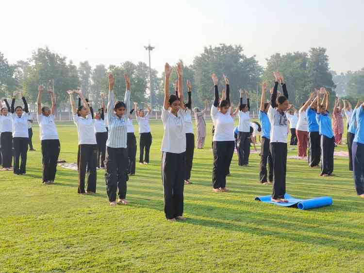 GHG Khalsa College Gurusar Sadhar Celebrates International Day of Yoga with Enthusiastic Campus Session