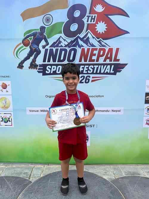 Rohtak kid Triumphs in Nepal; - Devagya Arora wins gold medal at roller skating championship