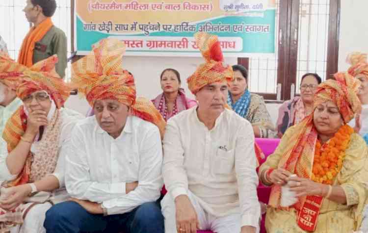 हरियाणा महिला एवं बाल विकास निगम की नवनियुक्त चेयरपर्सन का गांव खेड़ी साध में हुआ स्वागत
