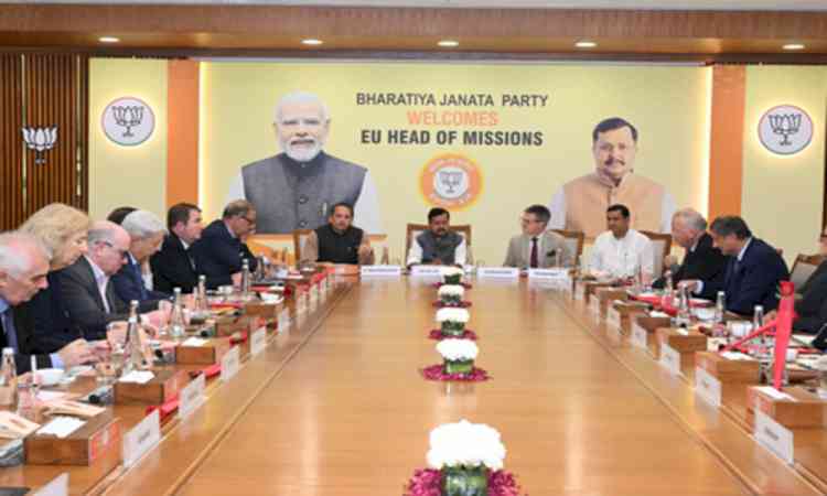 BJP President Nitin Nabin familiarises EU Mission Heads with party ideology