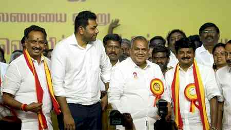 Former AIADMK ministers C Vijayabaskar, MR Vijayabaskar Join TVK with supporters