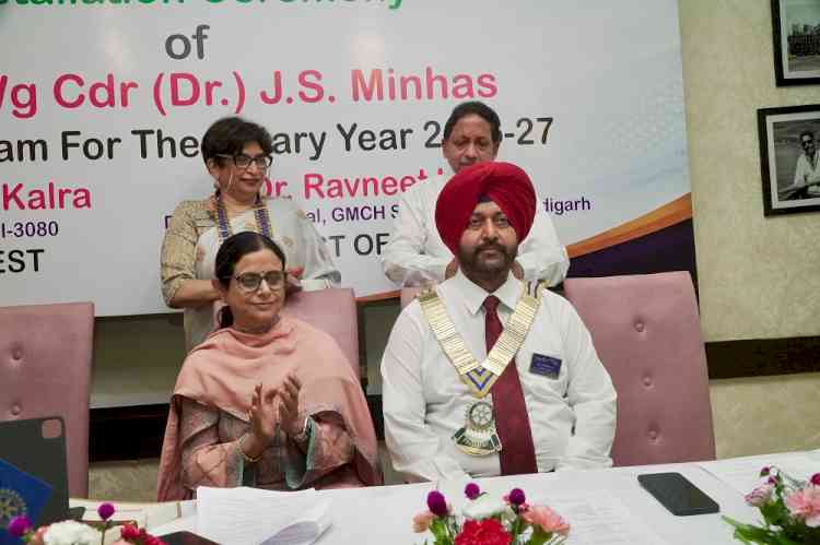 Wing Commander Dr. J. S. Minhas Assumes Charge as President of Rotary Club Chandigarh Central with a Vision to Set World Records