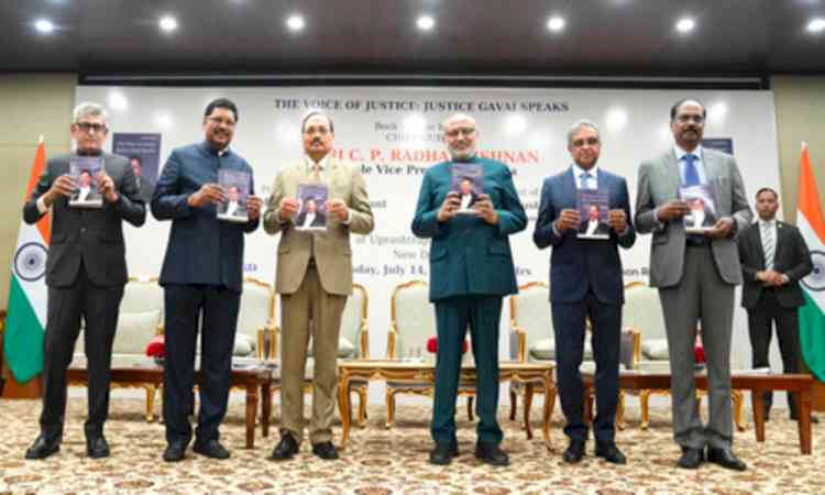 V-P Radhakrishnan releases book on former CJI BR Gavai’s judicial journey