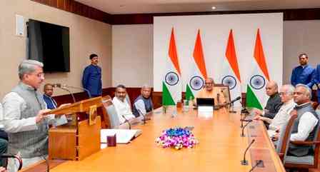 RS chairman CP Radhakrishnan administers oath of office to two newly elected members