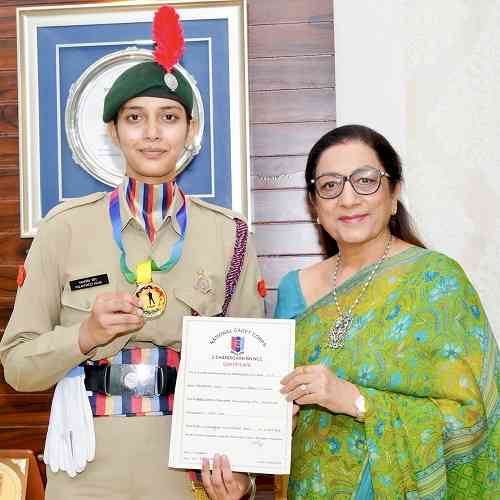KMV’s NCC Cadet bags Gold medal at Inter group Sports Shooting Competition