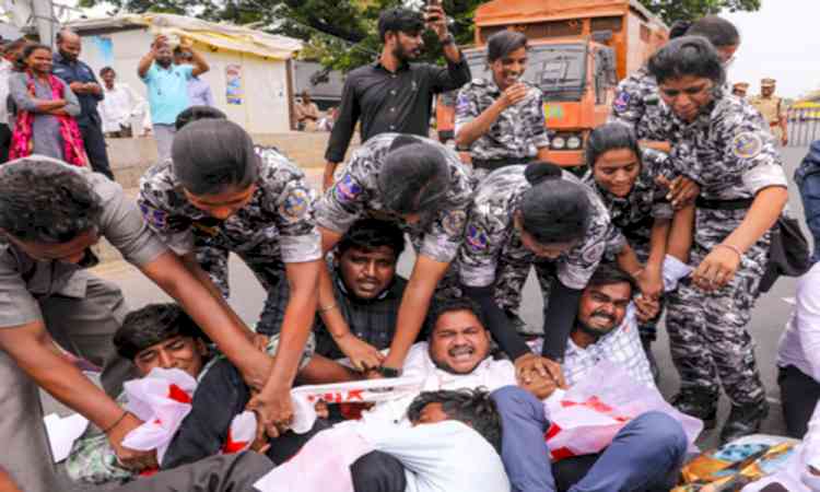 NEET row: Hyderabad police stop students marching to Lok Bhavan