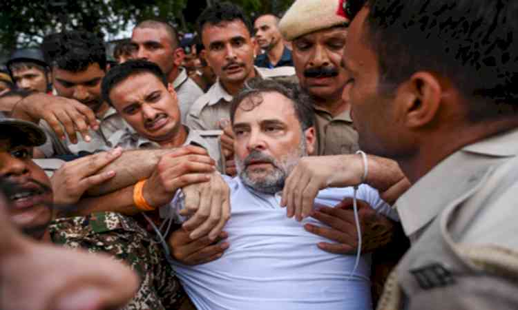Police evict Rahul Gandhi, Akhilesh Yadav from dharna near PM's residence