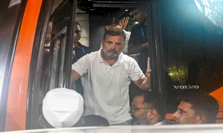 Rahul Gandhi marches to Gandhi Smriti, demands justice for NEET students