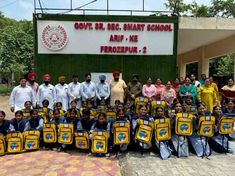 School bags distributed to students of government schools by MLA Ranbir Singh Bhullar
