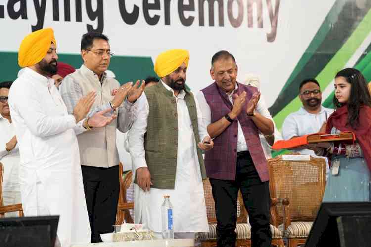 CM Bhagwant Singh Mann Lays Foundation Stone of India’s First-of-Its-Kind ₹1,116 Crore Vardhman-Aichi Steel Forging Plant, 500 Youth to Get Direct Employment