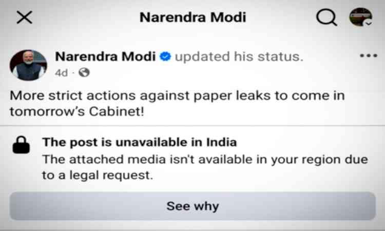 ‘Cannot be dismissed as technical error’: Parliamentary panel pulls up  Meta over PM Modi’s post removal