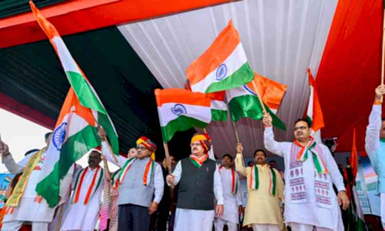 JP Nadda joins Tiranga Yatra in Jaipur; pays tribute to martyrs, freedom fighters