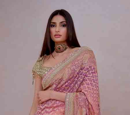 Athiya Shetty becomes muse for Manish Malhotra’s celebration of handloom and bandhani