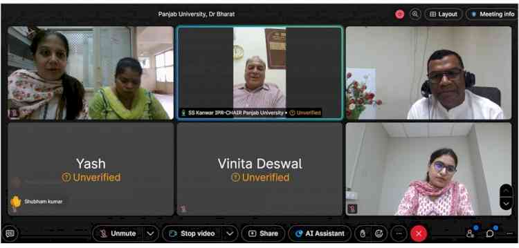PU DPIIT-IPR Chair and Department of Laws Organises Online Awareness Workshop on Intellectual Property Rights