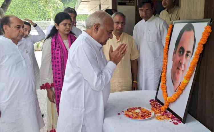 Rajiv Gandhi Laid Foundation for Modern India: Former CM Hooda; pays tribute to former PM on birth anniversary