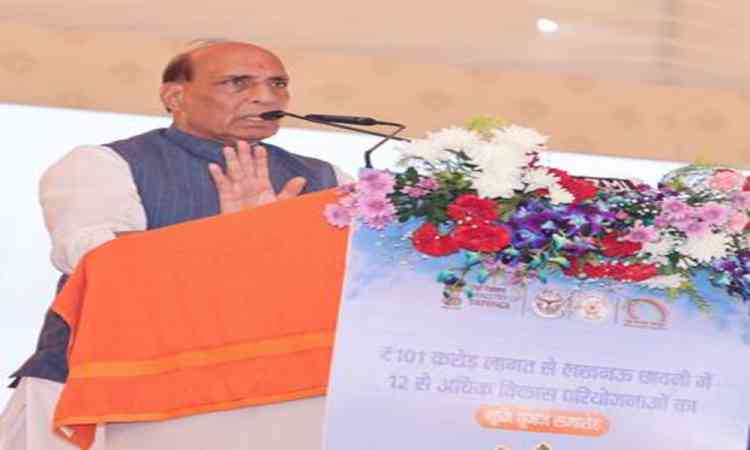 Defence Minister, UP CM perform 'Bhoomi Pujan' for 14 projects worth Rs 100 crore at Lucknow Cantt