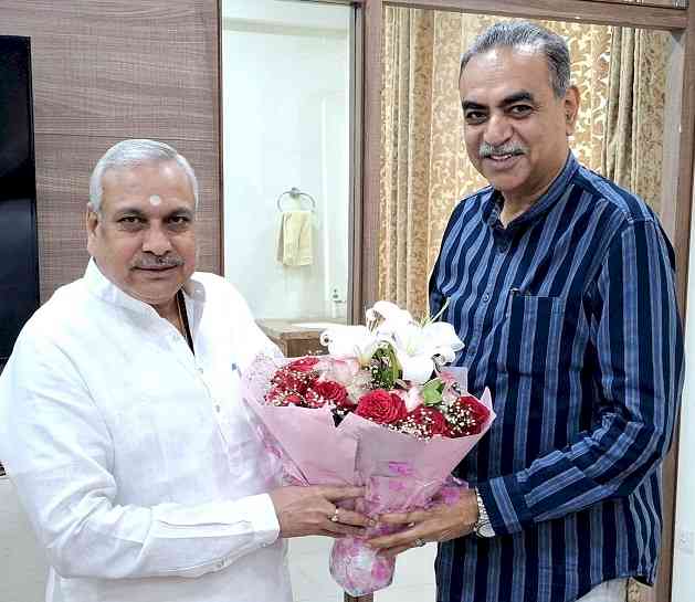 Tandon congratulates Saudan Singh on appointment as BJP's National Co-Organisation General Secretary
