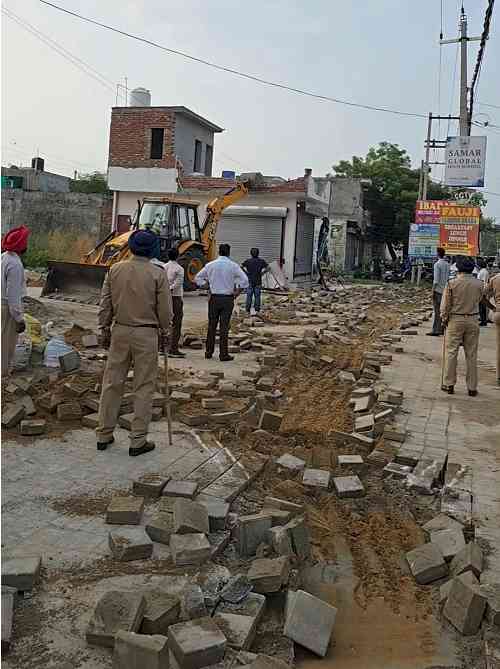 Demolition of nine unauthorized colonies in villages of Dhandra and Manakwa