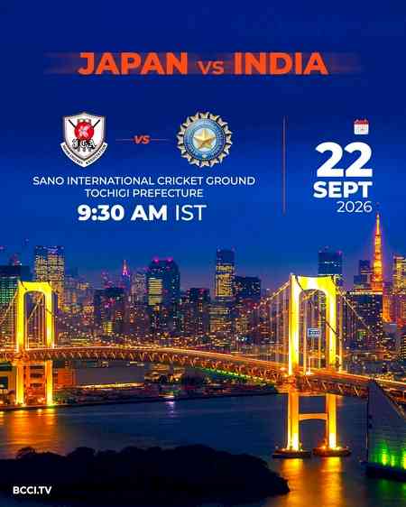 India and Japan to mark 75 years of diplomatic ties with landmark men’s T20I game