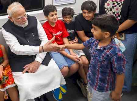 PM Modi attends SRCC centenary celebrations, travels by Metro and releases commemorative coin