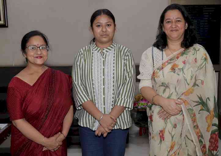 Shifali Sharma of BSc Non- Medical Semester II of PCM S.D. College for Women Nails Eight Position in University 