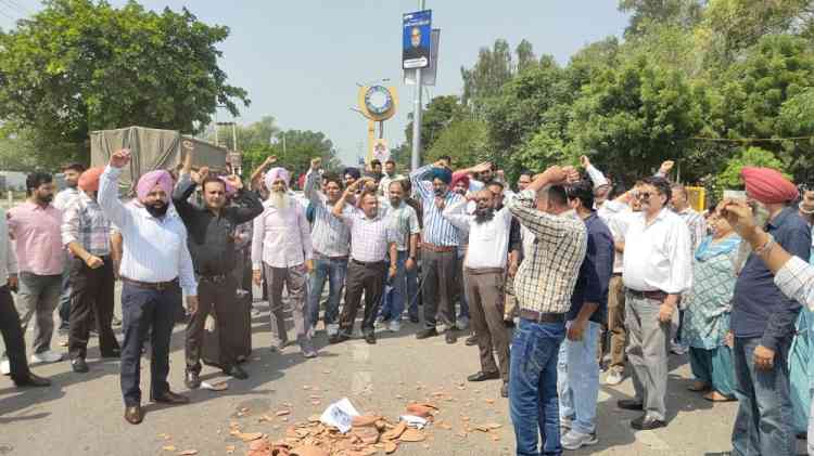 Ferozepur DC complex employees stage protest, boycott official work