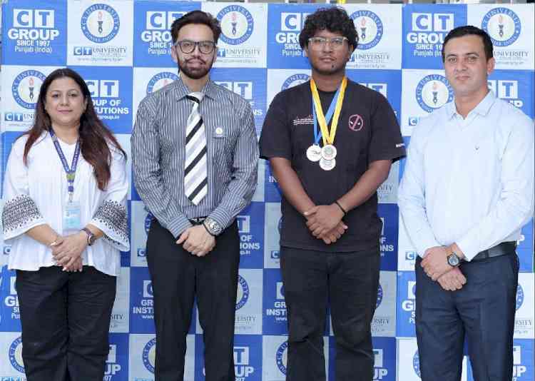 CT Group Student Shines at IKGPTU Inter-College Swimming Competition, Wins Three Medals