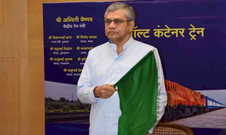 India’s first salt container train flagged off from Gujarat’s Kutch to Mithapur